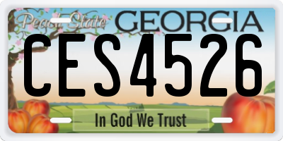 GA license plate CES4526