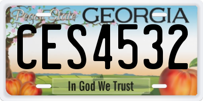 GA license plate CES4532
