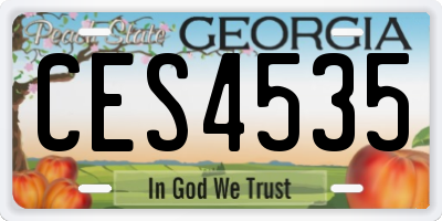 GA license plate CES4535