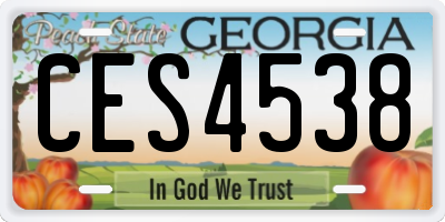GA license plate CES4538