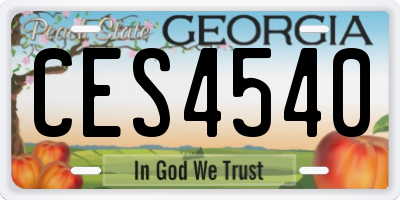 GA license plate CES4540