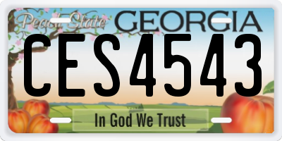 GA license plate CES4543