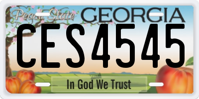 GA license plate CES4545