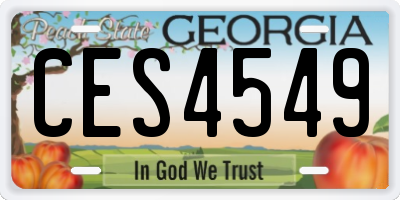 GA license plate CES4549