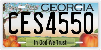GA license plate CES4550
