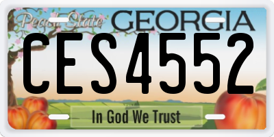 GA license plate CES4552
