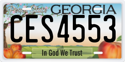 GA license plate CES4553