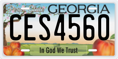 GA license plate CES4560