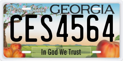 GA license plate CES4564