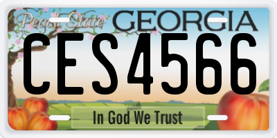 GA license plate CES4566