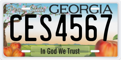 GA license plate CES4567