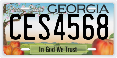 GA license plate CES4568