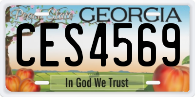 GA license plate CES4569