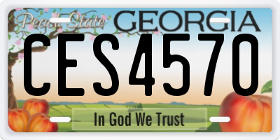 GA license plate CES4570
