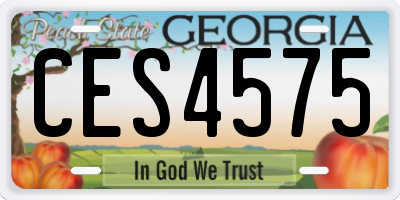 GA license plate CES4575