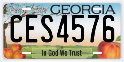 GA license plate CES4576