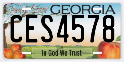 GA license plate CES4578