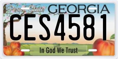 GA license plate CES4581
