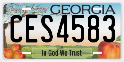 GA license plate CES4583