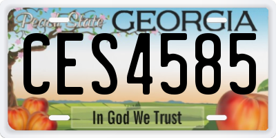 GA license plate CES4585