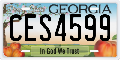GA license plate CES4599