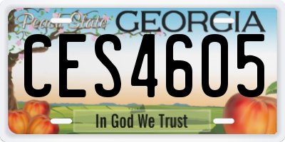 GA license plate CES4605