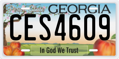 GA license plate CES4609