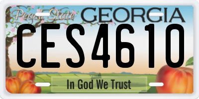 GA license plate CES4610