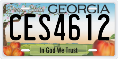 GA license plate CES4612