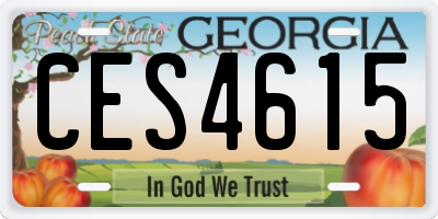 GA license plate CES4615