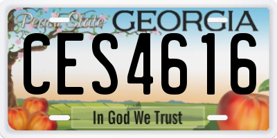 GA license plate CES4616