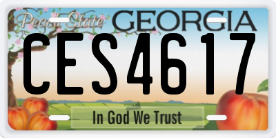 GA license plate CES4617