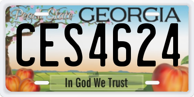 GA license plate CES4624