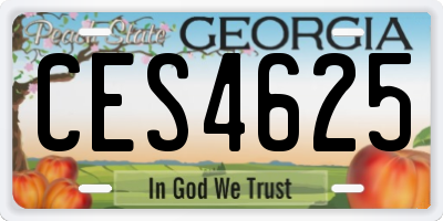 GA license plate CES4625