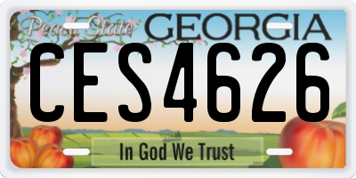 GA license plate CES4626