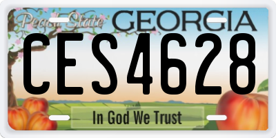 GA license plate CES4628