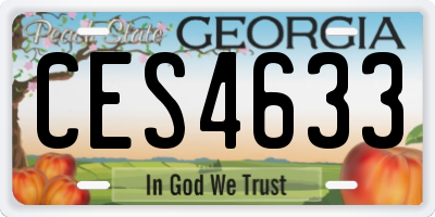 GA license plate CES4633