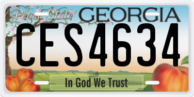 GA license plate CES4634
