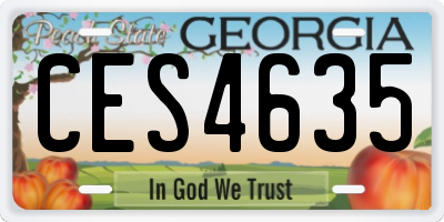 GA license plate CES4635