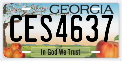 GA license plate CES4637