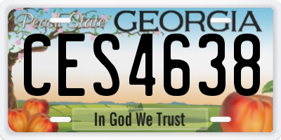 GA license plate CES4638