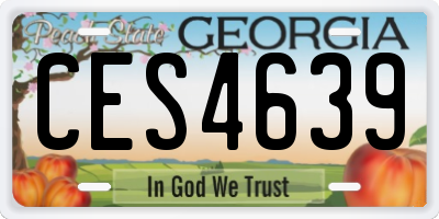 GA license plate CES4639