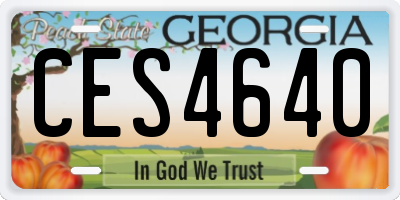GA license plate CES4640