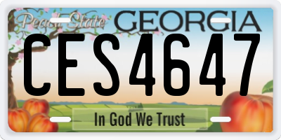 GA license plate CES4647