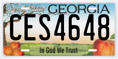 GA license plate CES4648