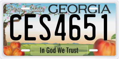 GA license plate CES4651