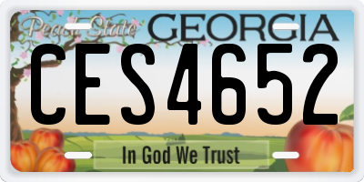 GA license plate CES4652