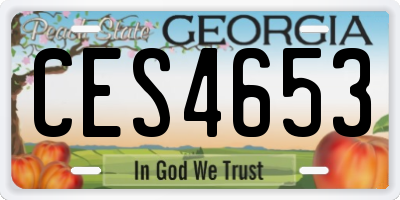 GA license plate CES4653