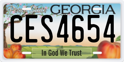GA license plate CES4654