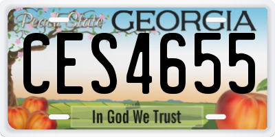 GA license plate CES4655